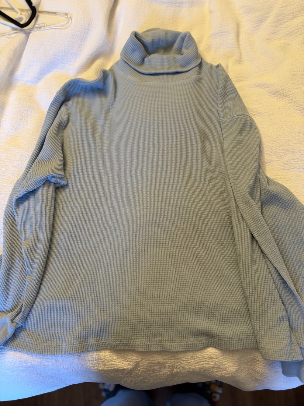 TNA Light Blue Waffle Knit Turtleneck Sweater